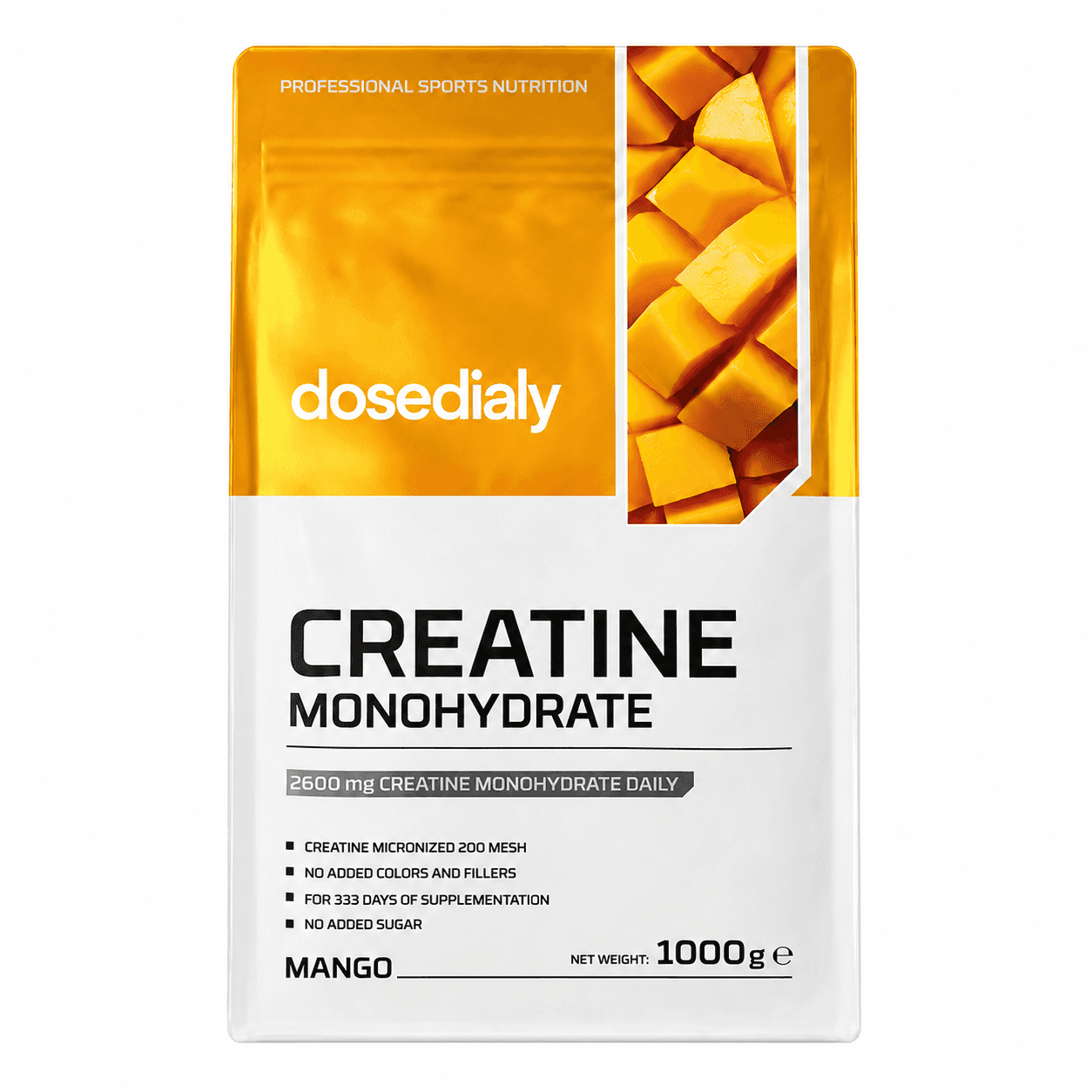 Créatine Monohydrate — Mangue 1 kg DoseDialy - format vendu par DoseDialy