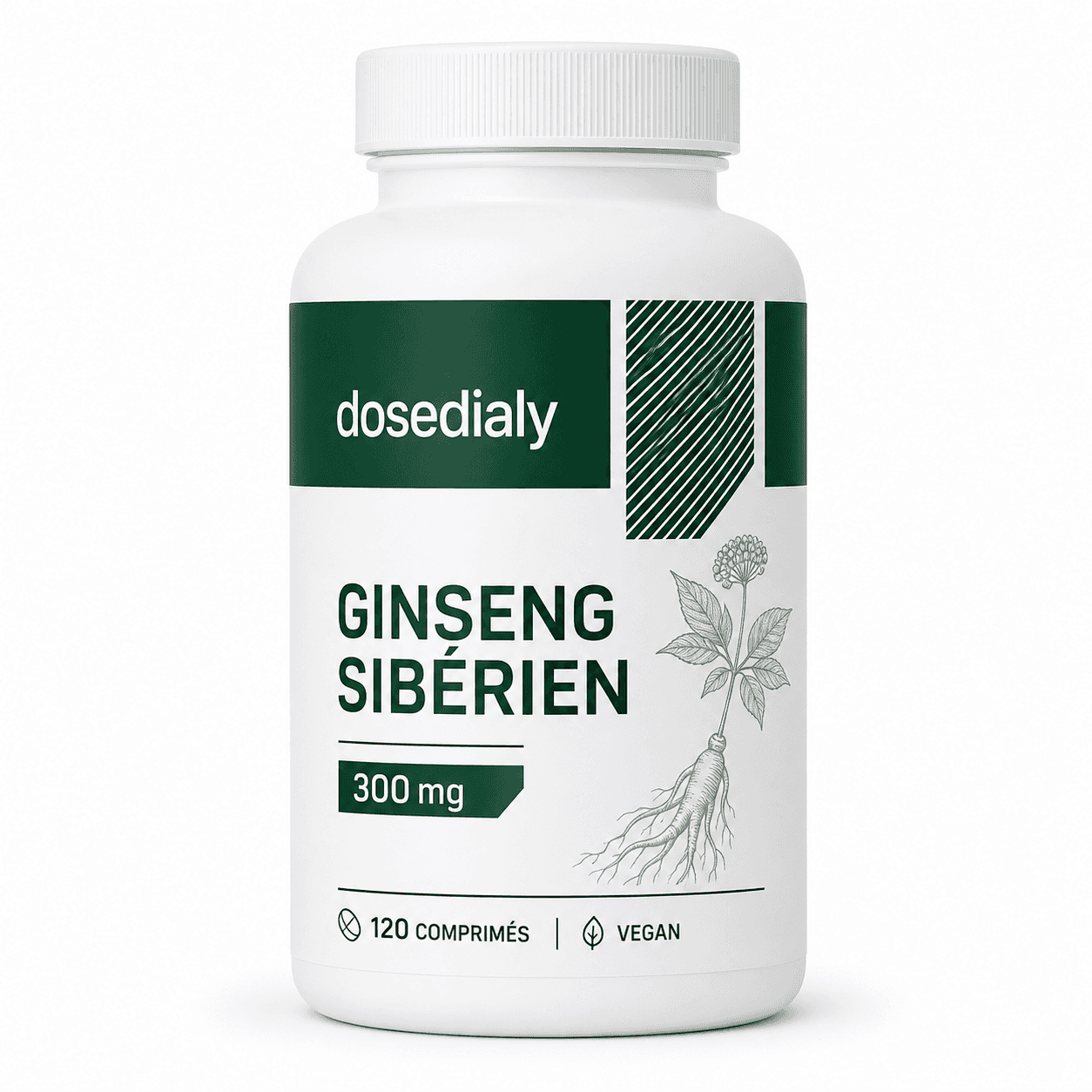Ginseng Sibérien VEGE 120 comprimés DoseDialy - format vendu par DoseDialy