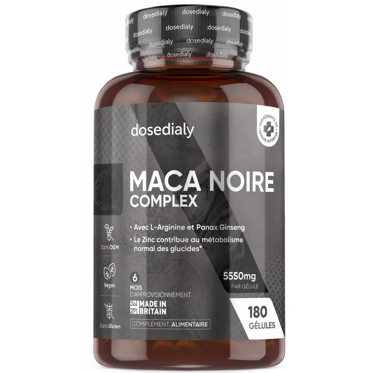 Maca Noire 180 gélules DoseDialy - format vendu par DoseDialy