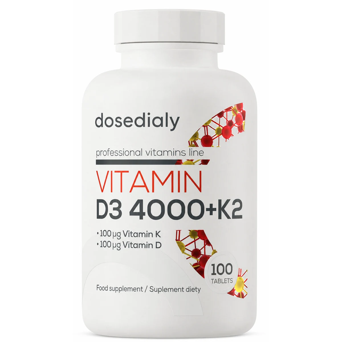 Vitamine D3 4000 UI + K2 100 comprimés